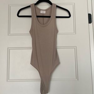 Clyque The Label Beige Tank Top Bodysuit